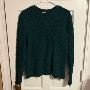 Lands' End Women's Teal Crew Neck Sweater